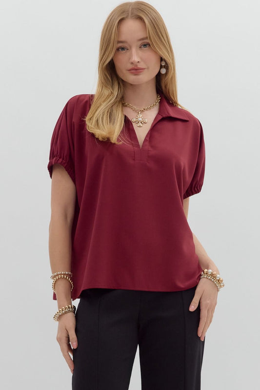 Everyday Wear Top In Burgundy