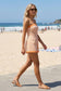 Cotton Denim Stripe Tube Romper with Wrap Skirt in Orange