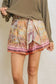 Conversational Border Print Belted Trouser Shorts
