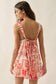 Tropical-Print Scoop-Neck Sleeveless Wide-Leg Pocket Romper