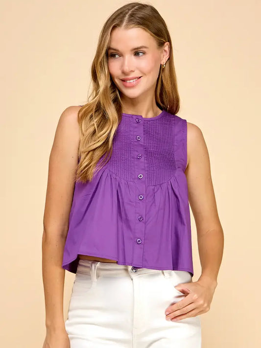 It's Football Season Button Down Top In Purple