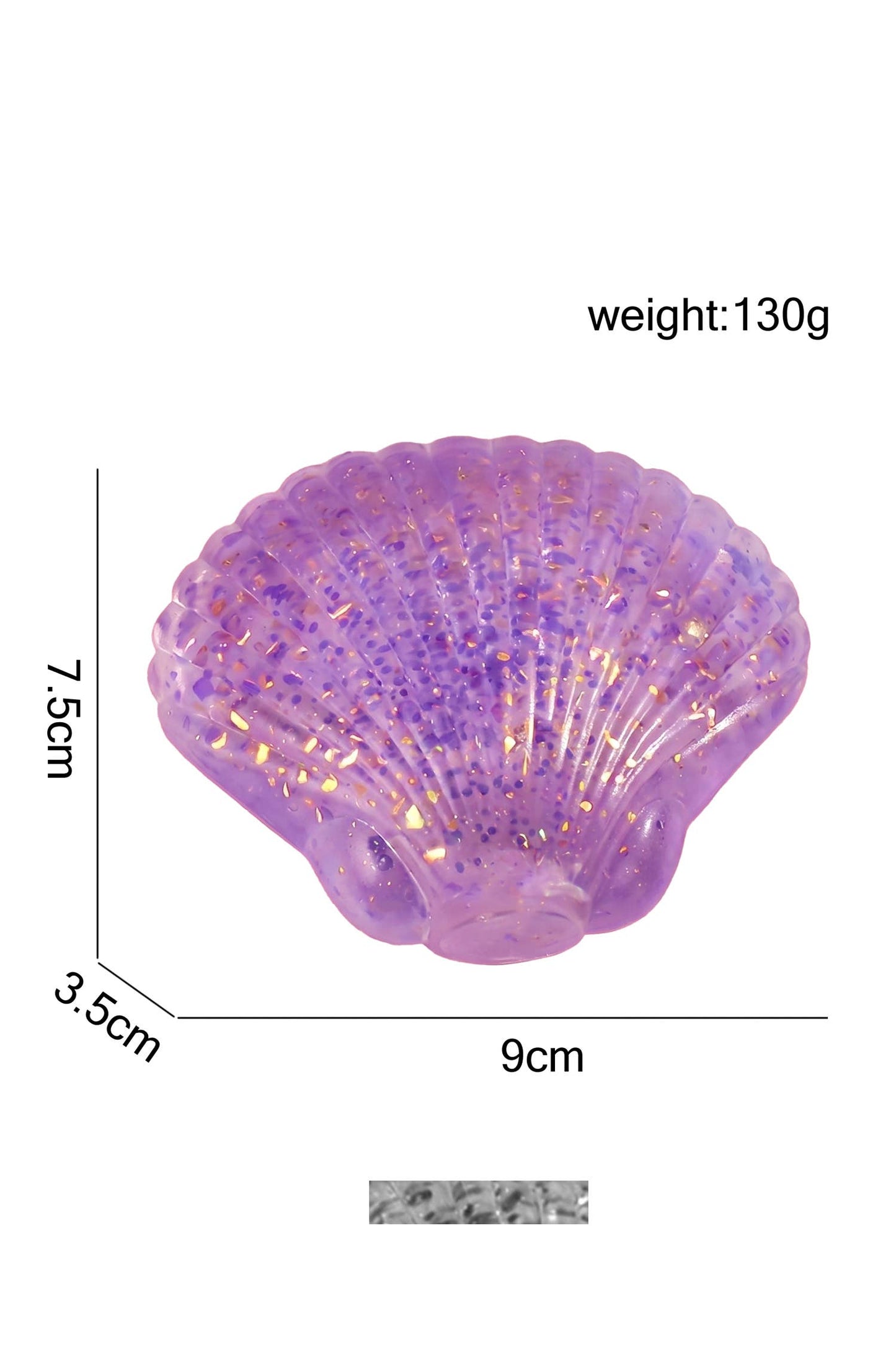 Seashell Shaped Glitter Squishy Toy
