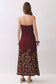 Border Floral Strapless Maxi Dress In Crimson