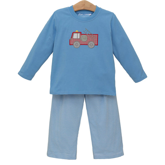 Trotter Street Fire Truck Pants Set