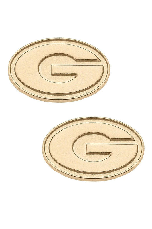 Georgia Bulldogs Gold Plated Stud Earrings