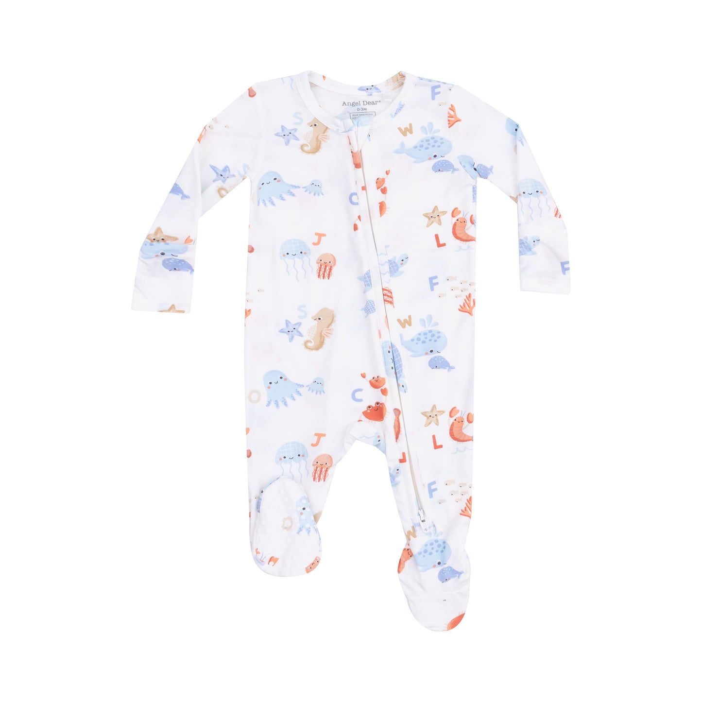 Angel Dear Coastal Abcs 2 Way Zipper Footie