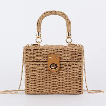 Leisure Rope Woven Bag In Light Brown