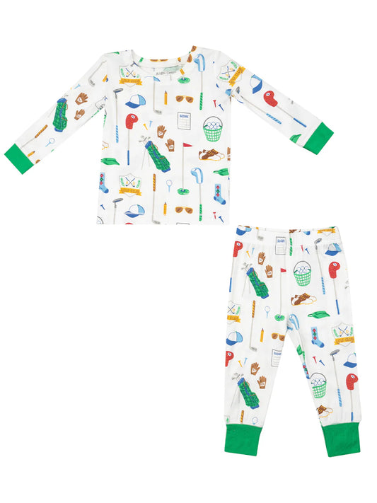 Angel Dear Golf Club White L/S Loungewear Set