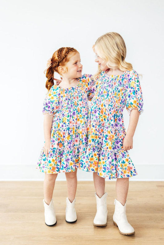 Mila & Rose Garden Groove Smocked Ruffle Dress