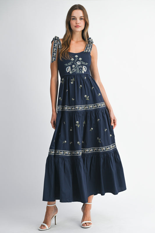 Floral Charm Maxi In Navy