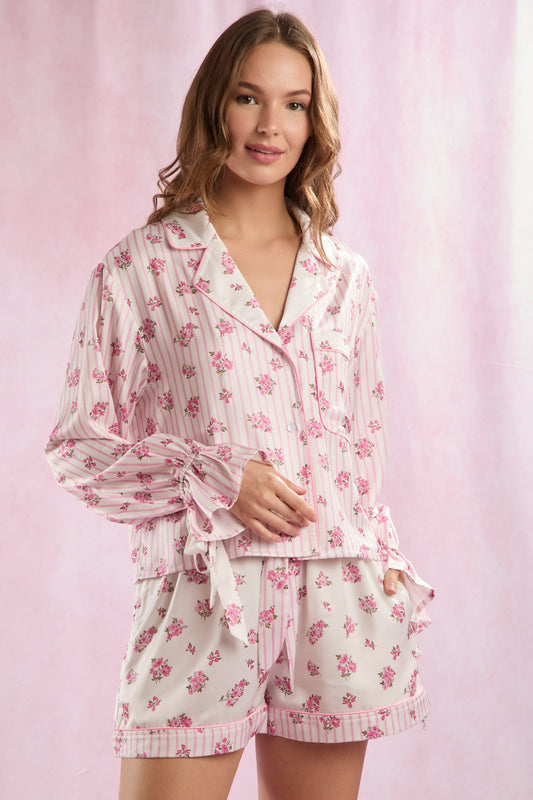 Dreamy Days Floral Satin Pajama Set