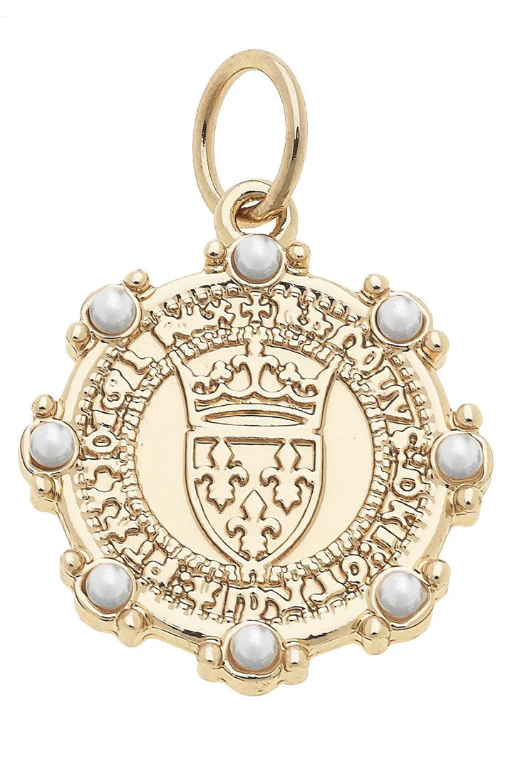 Pearl Studded Coin Charm