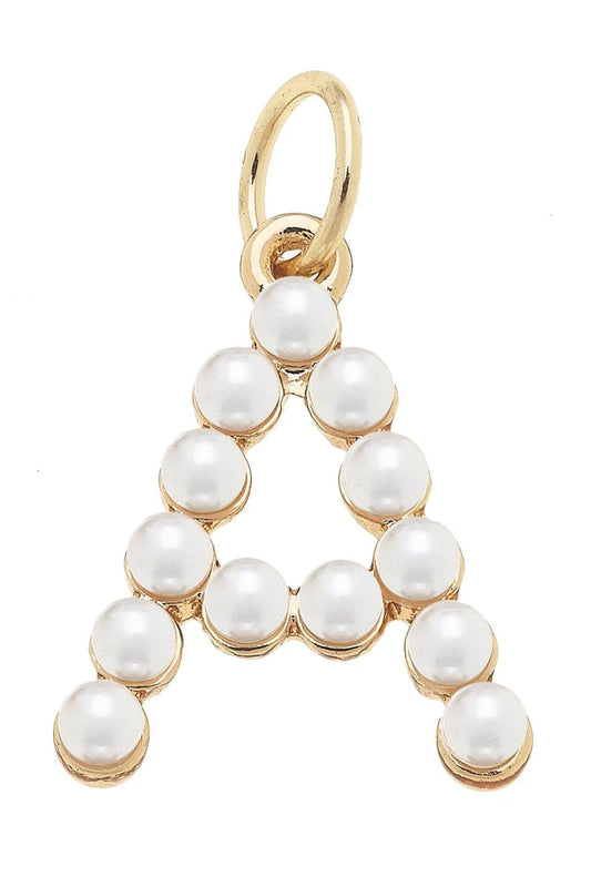 A Pearl-Studded Letter Charm in Ivory