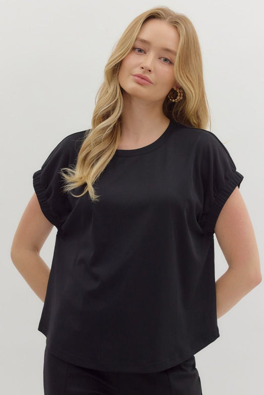 Pop Of Fall Top In Black