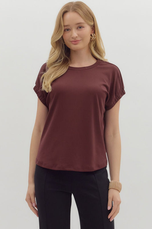 Pop Of Fall Top In Burgundy