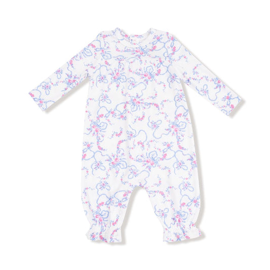 Angel Dear Ribbon Floral Fling Cuffed Sleeve Romper