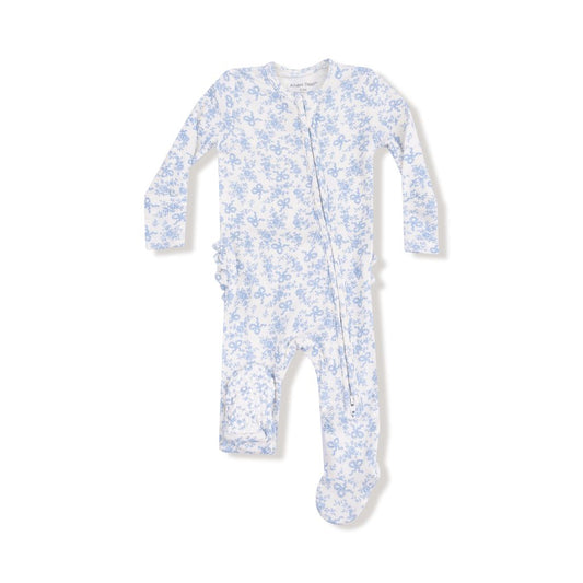 Angel Dear Romi Floral 2 Way Zipper Ruffle Footie