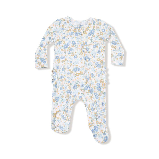 Angel Dear Sweet Rose Calico 2 Way Ruffle Zipper Footie