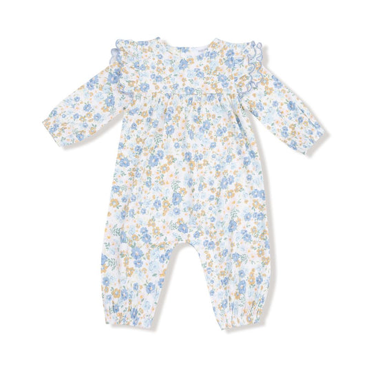 Angel Dear Sweet Rose Calico Petal Ruffle Romper