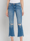 Alison Mid-Rise Cropped Destroyed Flare in Medium Wash