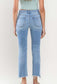 Victoria High Rise Raw Hem Crop Flare Jean Light Wash