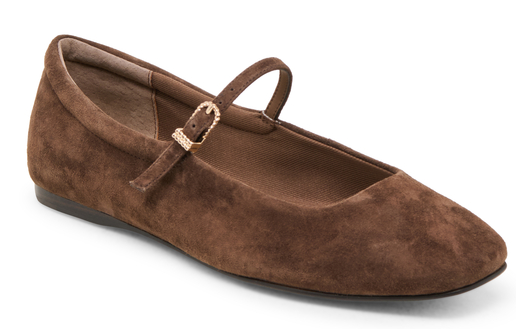 Dolce Vita Reyes Flat In Dark Brown Suede