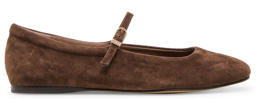 Dolce Vita Reyes Flat In Dark Brown Suede