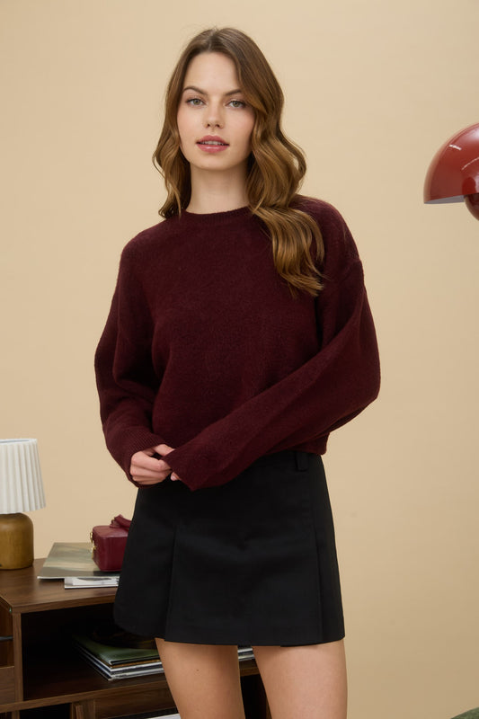 Warm & Cozy Sweater In Red Wood